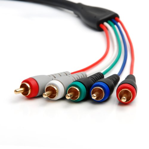 Product Cover BlueRigger RCA- 5 Cable (Component Video Cable with Audio, 6 Feet)