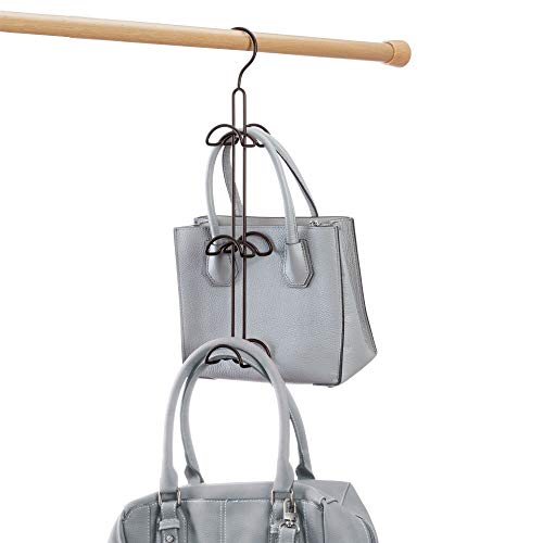 Product Cover iDesign Classico Hanging Closet Organizer for Purses, Handbags, Satchels, Backpacks, Scarves, Pashminas, Slings, Closet Accessories - 6 Hooks, Bronze