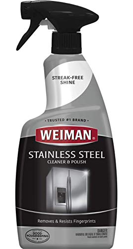Product Cover Weiman Stainless Steel Cleaner and Polish - Streak-Free Shine for Refrigerators, Dishwasher, Sinks, Range Hoods and BBQ grills - 22 fl. oz.