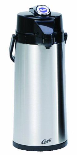 Product Cover Wilbur Curtis Thermal Dispenser Air Pot, 2.2L S.S. Body S.S. Liner Lever Pump - Commercial Airpot Pourpot Beverage Dispenser - TLXA2201S000 (Each)