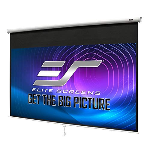 Product Cover Elite Screens Manual B, 100-INCH 16:9, Manual Pull Down Projector Screen 4K / 8K Ultra HDR 3D Ready with Slow Retract Mechanism, 2-YEAR WARRANTY, M100H