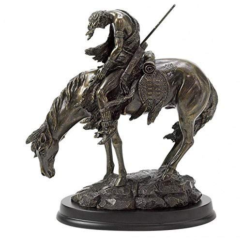 Product Cover Gifts & Decor Bronze Finish The End of The Trail Hand Painted Statue Figure