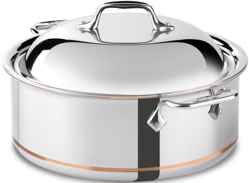 Product Cover All-Clad 650618 SS Copper Core 5-Ply Bonded Dishwasher Safe Round Roaster / Cookware, 6-Quart, Silver