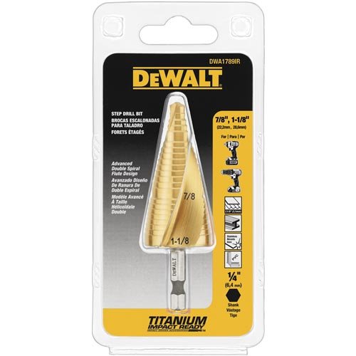 Product Cover DEWALT Step Drill Bit Set, 7/8-Inch to 1-1/8-Inch (DWA1789IR)