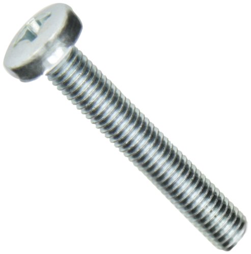 Product Cover Steel Machine Screw, Zinc Plated Finish, Pan Head, Phillips Drive, Meets DIN 7985, 50mm Length, Fully Threaded, M8-1.25 Metric Coarse Threads (Pack of 5)