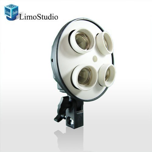Product Cover LimoStudio 4 Socket Photo Bulb Adapter - Converts 1 Socket into 4 - Use for Standard Socket Flourescent Bulbs, AGG882-A