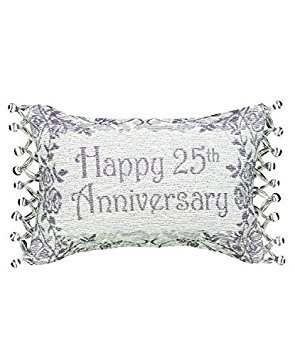 Product Cover Manual Woodworkers & Weavers Word Throw Pillow, 25th Wedding Anniversary, 12.5 x 8.5