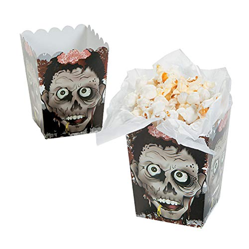 Product Cover Fun Express - Mini Zombie Head Popcorn Boxes (24pc) for Halloween - Party Supplies - Containers & Boxes - Paper Boxes - Halloween - 24 Pieces
