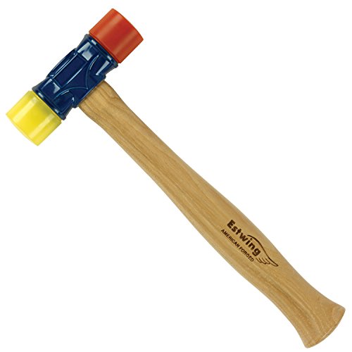 Product Cover Estwing Rubber Mallet - 12 oz Double-Face Hammer with Soft/Hard Tips & Hickory Wood Handle - DFH12