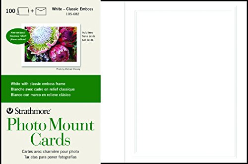 Product Cover Strathmore 105-682 Photo Mount Cards, White Classic Embossed Border, 100 Cards & Envelopes