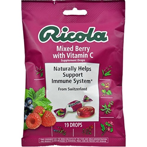 Product Cover Ricola Supplement Drops with Vitamin C, Mixed Berry 19 ea (Pack of 2)