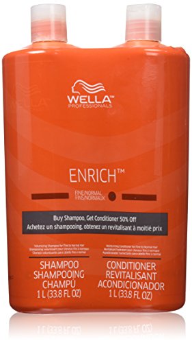 Product Cover Wella Enrich Shampoo & Conditioner Fine to Normal Hair, Liter Duo 33.8 Oz