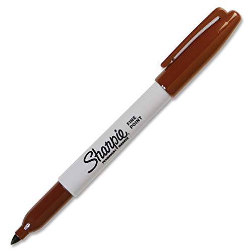 Product Cover Sharpie Pen Style Permanent Marker - Marker Point Style: Point - Ink Color: Brown - 1 Each