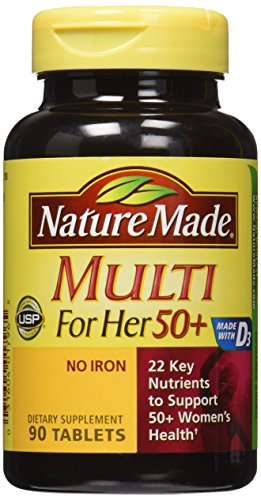 Product Cover Nature Made Multi For Her 50+ Vitamin & Mineral Tabs, 90 ct (Pack of 2)