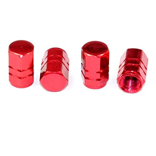 Product Cover CUTEQUEEN Red Tire Air Valve Caps Fit All Schrader Valve(Pack of 4)