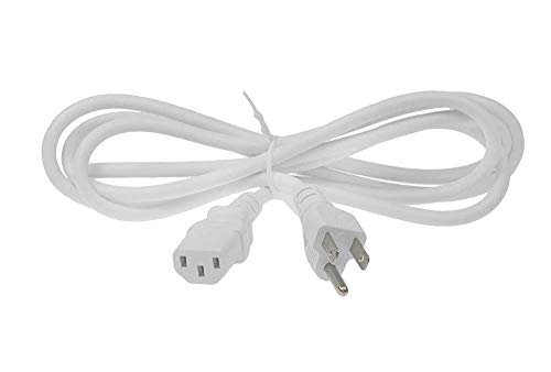 Product Cover SF Cable, 3 ft 18 AWG AC Power Cord (IEC320 C13 to NEMA 5-15P) White Color NOT an Extension Cord