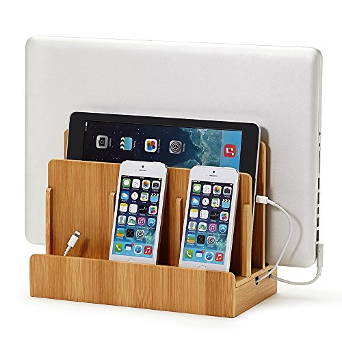 Product Cover Great Useful Stuff Eco Bamboo Multi-Device Charging Station Dock & Organizer - Multiple Finishes Available. for Laptops, Tablets, and Phones | GUS San Francisco CA