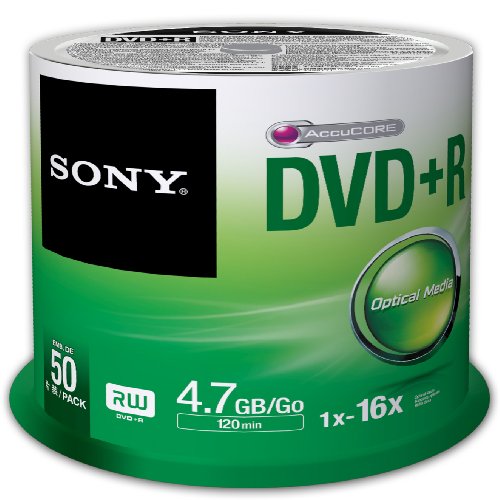 Product Cover Sony 50DPR47SP 16x DVD+R 4.7GB Recordable DVD Media - 50 Pack Spindle