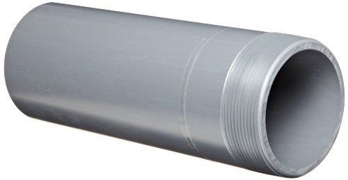 Product Cover Spears 188N Series PVC Pipe Fitting, Nipple, Thread on One End, Schedule 80, Gray, 2