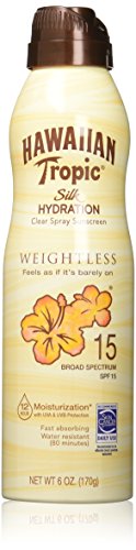 Product Cover Hawaiian Tropic Silk Hydration Weightless Clear Spray Sunscreen, Broad-Spectrum Protection, SPF 15, 6 Ounces