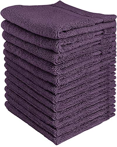 Product Cover Utopia Towels Cotton Washcloths, 12 Pack, 600 GSM, Plum
