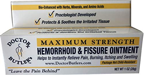Product Cover Doctor Butler's Hemorrhoid & Fissure Ointment...FDA Approved Relief & Healing Formula (also contains Organic Herbs, Minerals and Amino Acids)