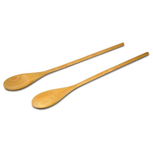 Product Cover 18-Inch Long Handle Wooden Cooking Mixing Spoon, Birch Wood Set of 2