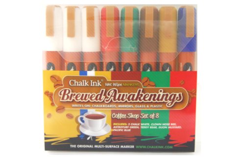 Product Cover Chalk Ink 6mm Brewed Awakening Wet Wipe Markers, 8-Pack