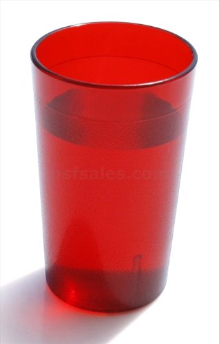 Product Cover New Star Foodservice 46403 Tumbler Beverage Cup, Stackable Cups, Break-Resistant Commercial Plastic, 16 oz, Red, Set of 12