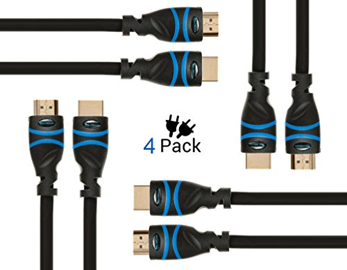 Product Cover BlueRigger 4K HDMI Cable (6 Feet- 4-Pack, 4K 60Hz, High Speed)