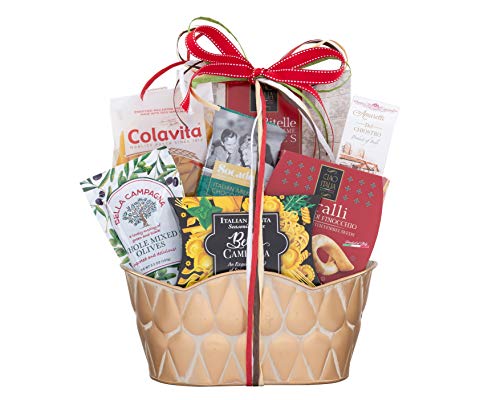 Product Cover Wine Country Gift Baskets Taste Of Italy Gift Basket Italian Pasta Seasonings Cookies & Sweets Inside Reusable Tin for Keepsakes! Italian Dinner Ready to Be Made All In One Gift!