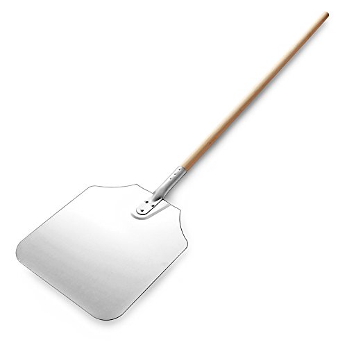 Product Cover New Star Foodservice 50172 Aluminum Pizza Peel, Wooden Handle, 12 x 14 inch Blade, 52 inch Overall