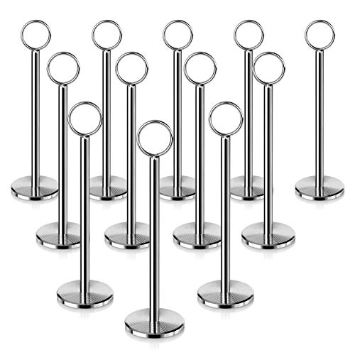 Product Cover New Star Foodservice 23336 Ring-Clip Table Number Holder/Number Stand/Place Card Holder, Set of 12, 8-Inch