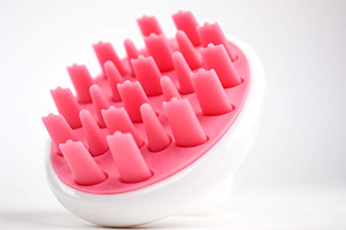 Product Cover Zyllion Scalp Massager Dandruff Brush - for Exfoliating Treatment, Shampoo Scrubbing, and Hair Growth (Pink)