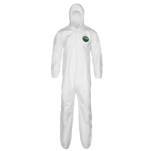Product Cover Lakeland MicroMax NS Microporous General Purpose Disposable Coverall with Hood, Elastic Cuff, X-Large, White (Case of 25)
