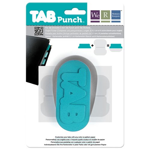 Product Cover Tab Punch (File) by We R Memory Keepers | includes punch and six tab shaped adhesive strips