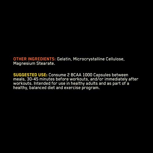 Product Cover OPTIMUM NUTRITION Instantized BCAA Capsules, Keto Friendly Branched Chain Essential Amino Acids, 1000mg, 60 Count