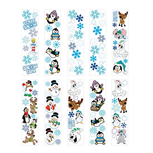 Product Cover Fun Express 100 Winter Sticker Sheets ~ 8 to 14 Stickers Per Sheets ~ Sticker Size: 1/2