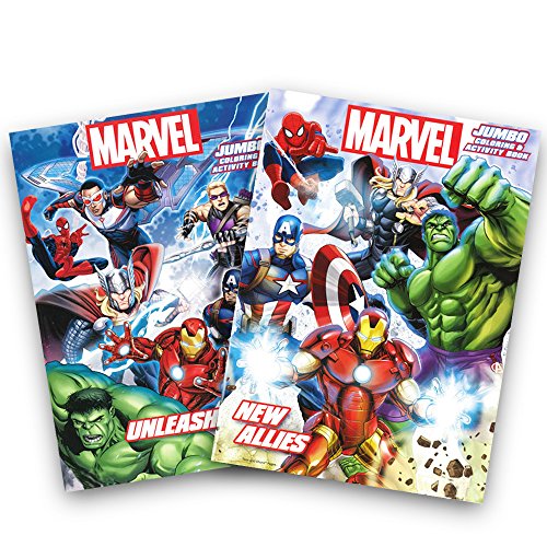 Product Cover Marvel Heroes Avengers Jumbo Coloring and Activity Book Set (2 Books)