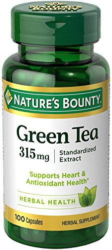 Product Cover Nature's Bounty Green Tea Pills and Herbal Health Supplement, Supports Heart and Antioxidant Health, 315mg, 100 Capsules