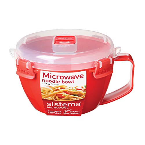 Product Cover Sistema 1109ZS Microwave Collection Noodle Bowl, 31.7 oz, Red