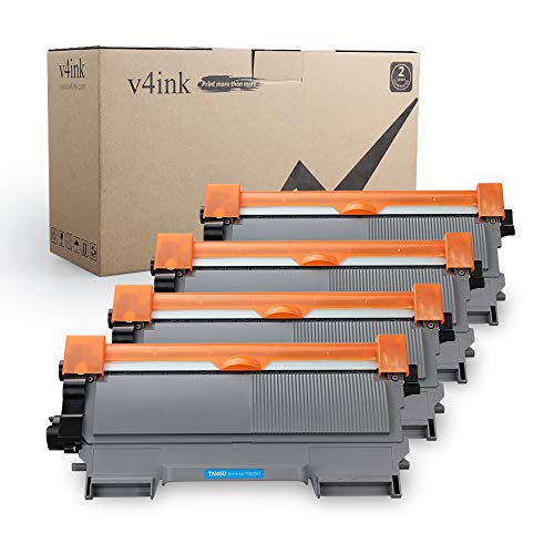 Product Cover v4ink Compatible Toner Cartridge Replacement for Brother TN450 TN420 Black Toner Cartridge High Yield to use for HL-2240d HL-2270dw HL-2280dw MFC-7360n MFC-7860dw IntelliFax 2840 2940 Printer 4 Pack