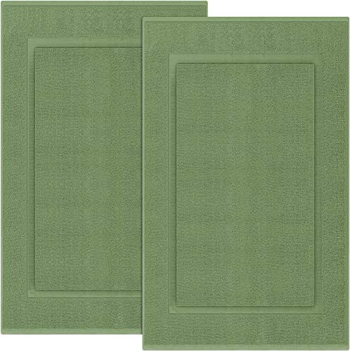 Product Cover Utopia Towels Cotton Banded Bath Mats 2 Pack, [Not a Bathroom Rug], 21 x 34 Inches, Sage Green