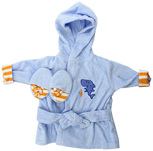 Product Cover Luvable Friends Sea Character Woven Terry Baby Bath Robe with Slippers, Blue