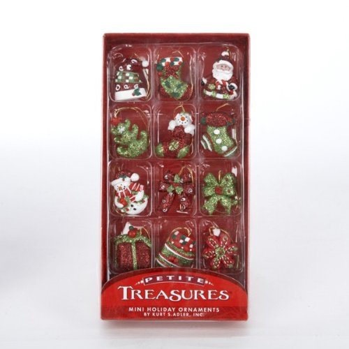 Product Cover Kurt Adler Petite Treasures Miniature Christmas Ornaments 12 Pieces
