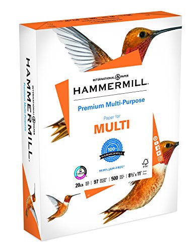 Product Cover Hammermill Paper, Premium Multi Purpose,8.5 x 11-Inch, White, 500 Sheets / Ream (105910)