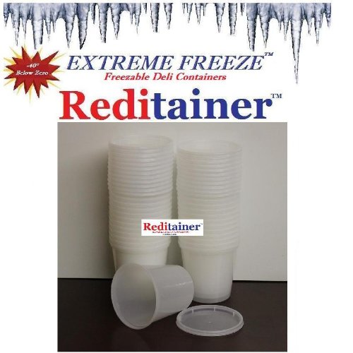 Product Cover Extreme Freeze Reditainer Freezeable Deli Food Containers w/Lids - Food Storage (24 Ounce - Package of 30)
