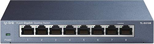 Product Cover TP-Link TL-SG108 8-Port 10/100/1000Mbps Desktop Gigabit Steel Cased Switch, IEEE 802.1p QoS, Up to 72% Power Saving