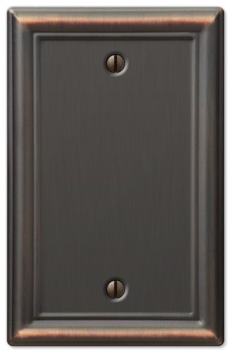 Product Cover Amerelle Chelsea Single Blank Steel Wallplate in Aged Bronze