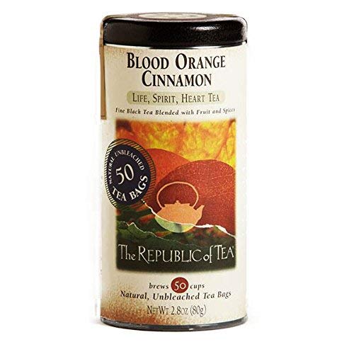 Product Cover The Republic of Tea Blood Orange Cinnamon Tea - Fine Black Tea Blended with Fruit and Spices - Natural, Unbleached Tea Bags - Crafted of Fine Black Tea, Cranberries and Blood Orange Flavor - 50 Bags